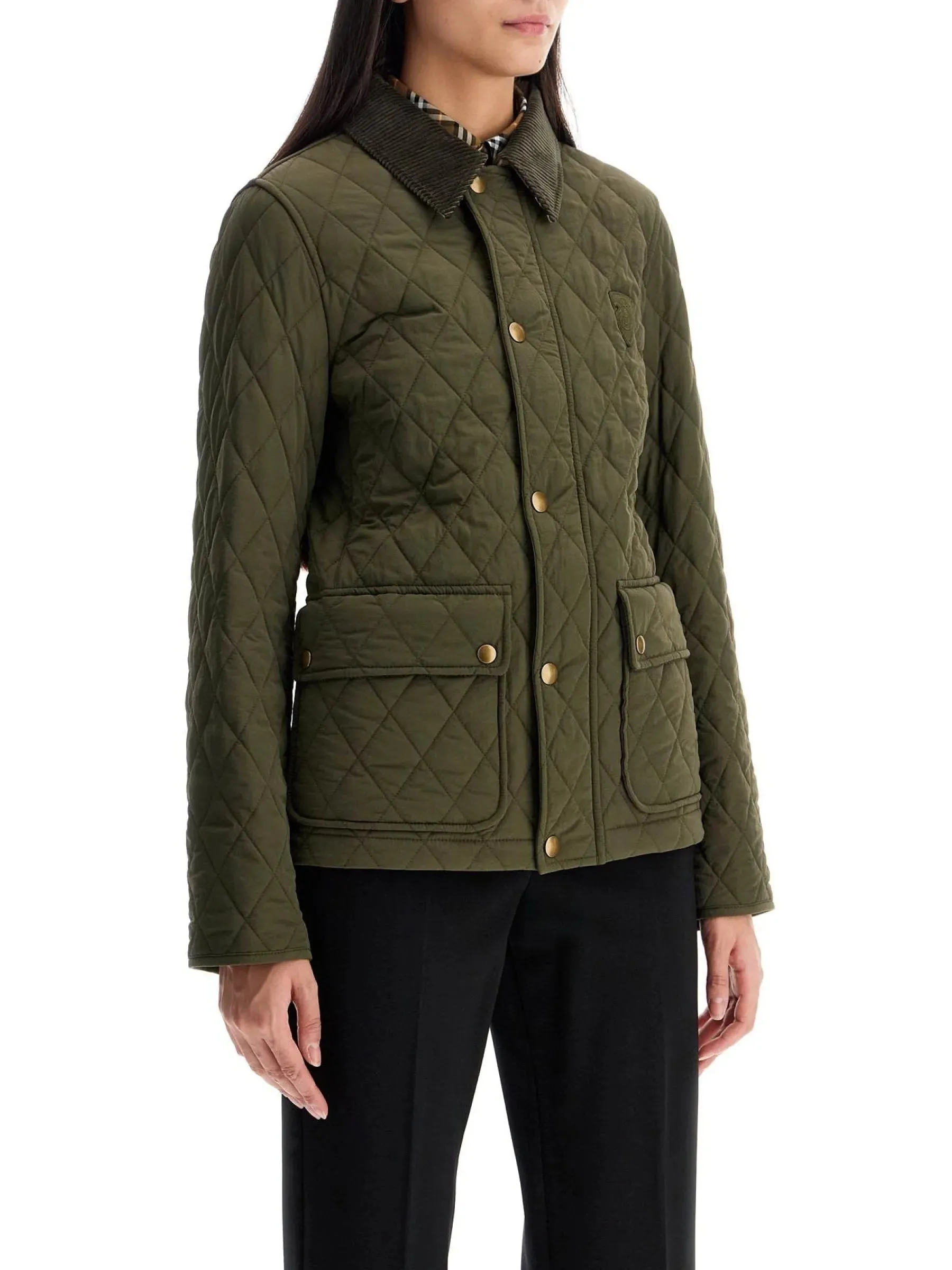 Quilted Diamond Corduroy Jacket