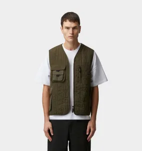 Quilted Utility Vest - Army Green