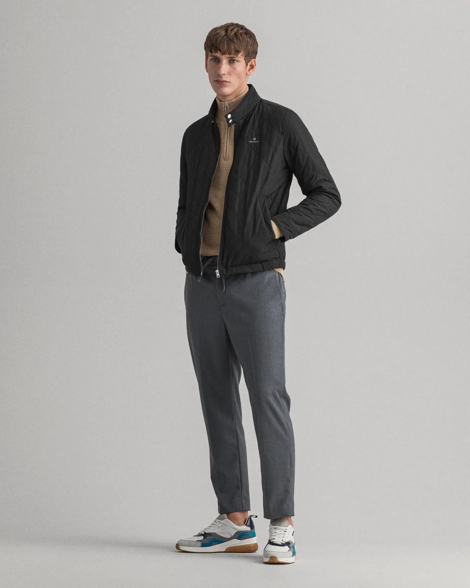Quilted Windcheater Jacket - Black
