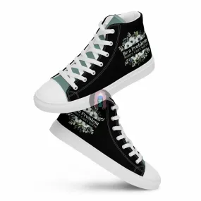 "Problem Money Can't Solve" Women’s high top canvas shoes