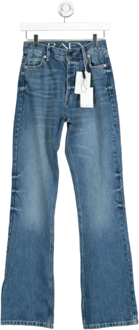 Raey Blue Organic Cotton-blend Denim Flared-leg Jeans W26