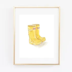 rainboots art print