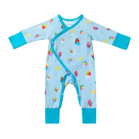Rainbow Shave Ice Bamboo Newborn Kimono Coverall