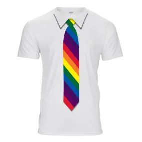 Rainbow Striped Necktie T-Shirt