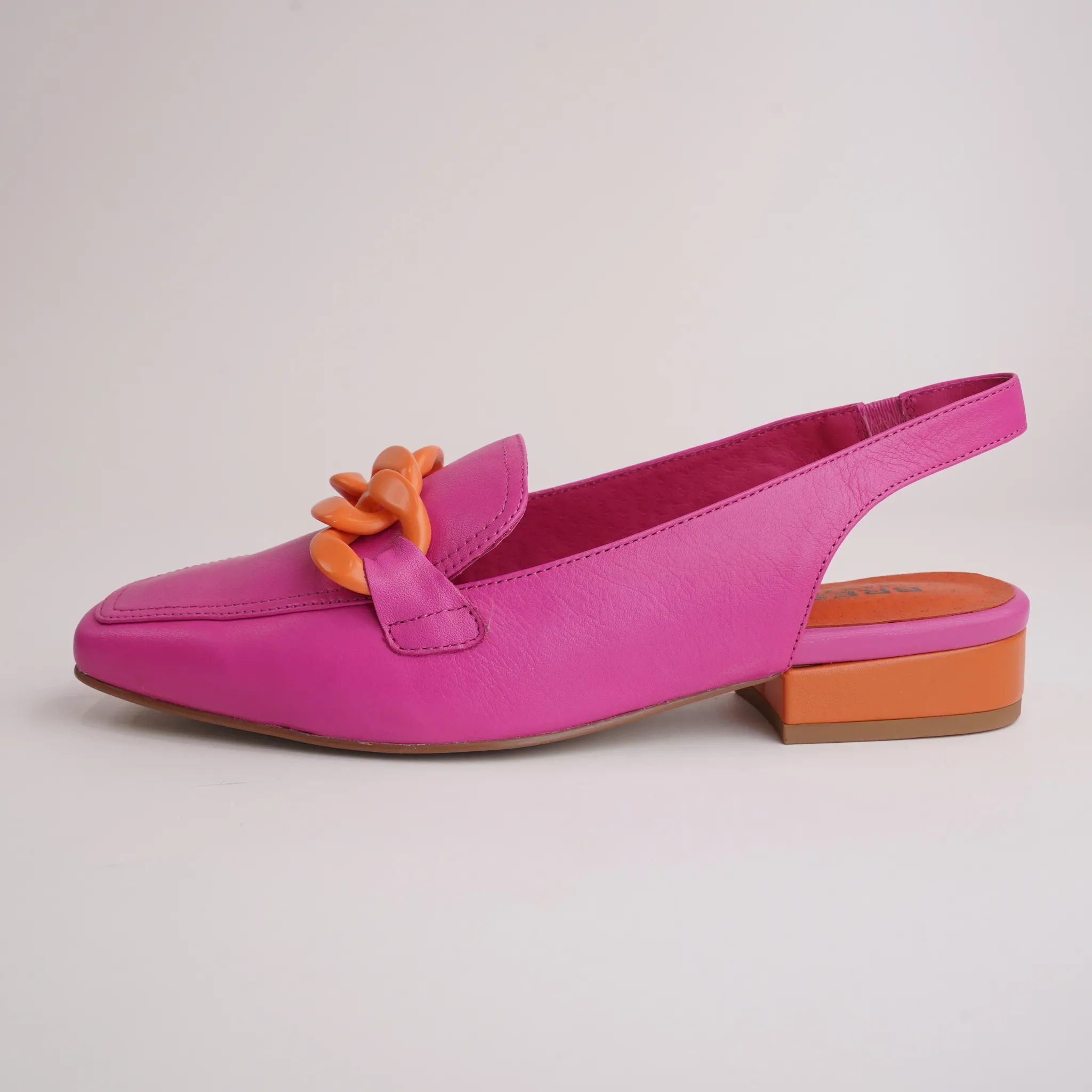 Randal Fuchsia/ Orange Leather Loafers