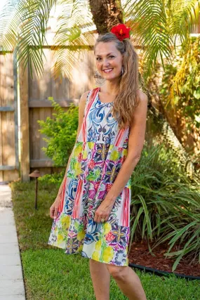 Raspberry Lemons KikiSol Tiered Tank Dress