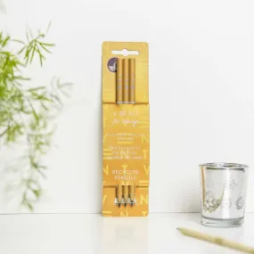 Recycled CD Case Make a Mark Pencil 3-pack - Yellow