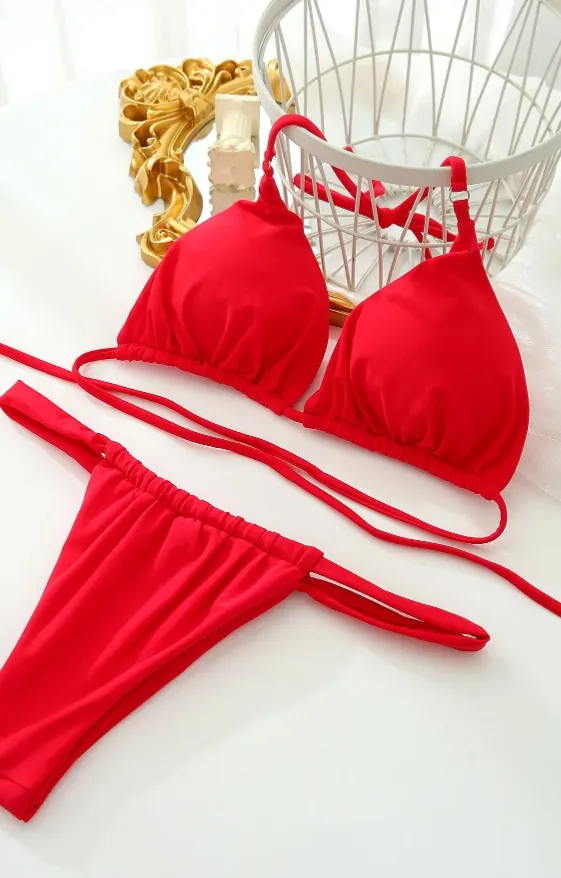 Red 2 Piece Bikini Set