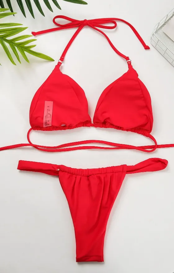 Red 2 Piece Bikini Set