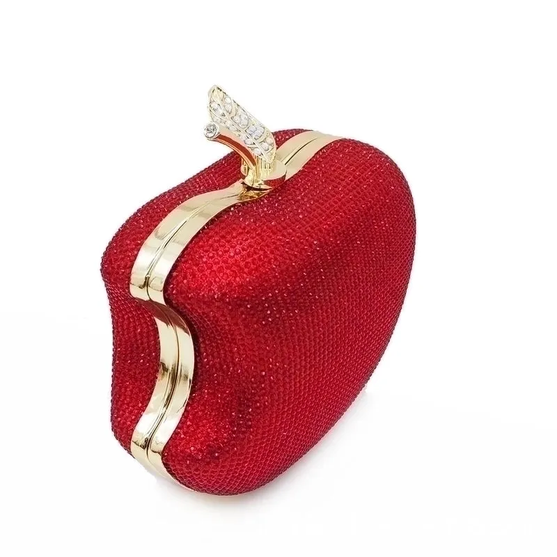 Red Blue Black Polyester Solid Color Rhinestone Evening Bags