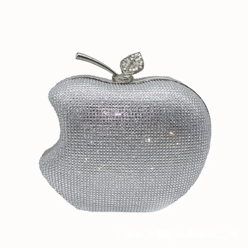 Red Blue Black Polyester Solid Color Rhinestone Evening Bags