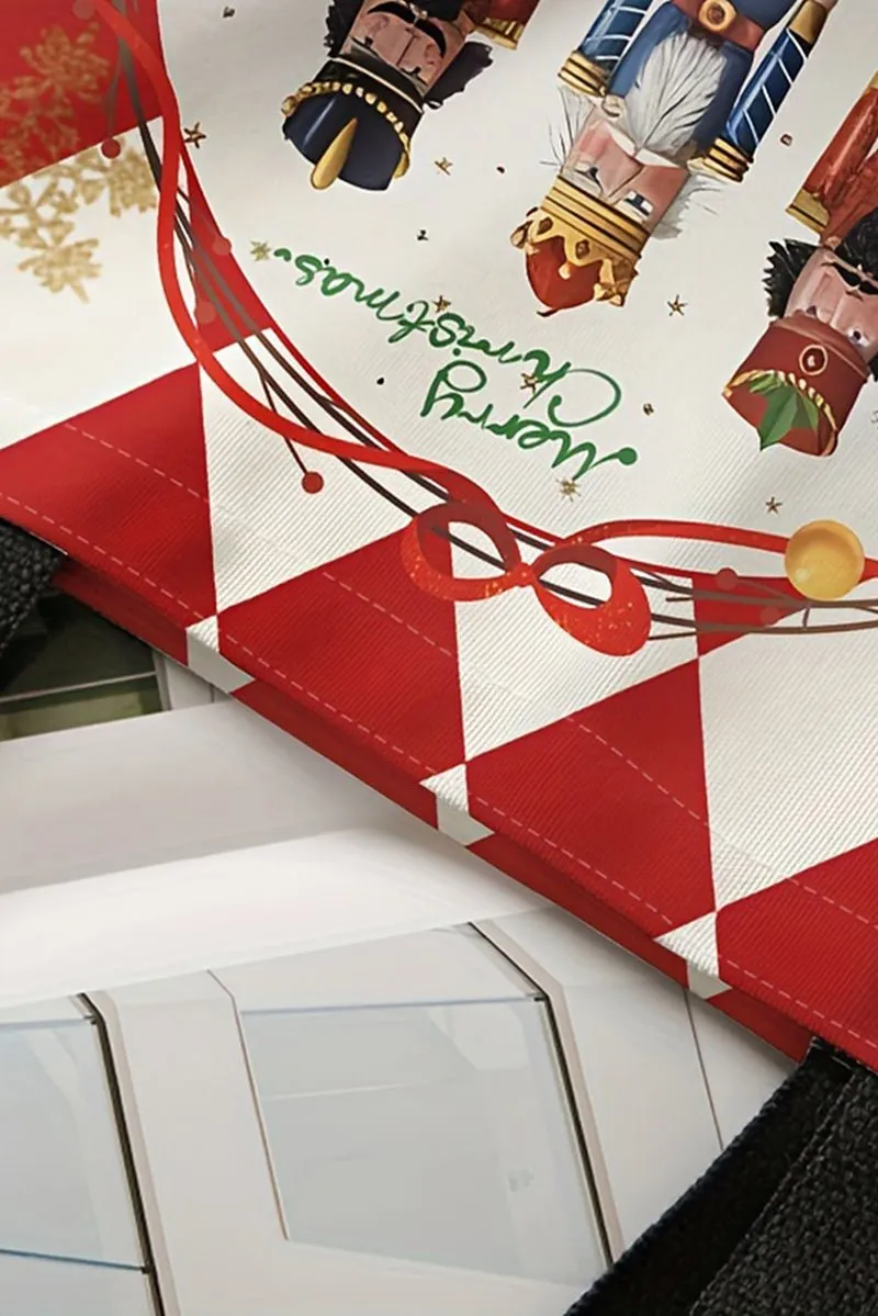 Red Checkered Nutcracker Tote Bag