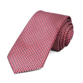 Red Henry Grain Pattern Slim Necktie, 2.5" Width