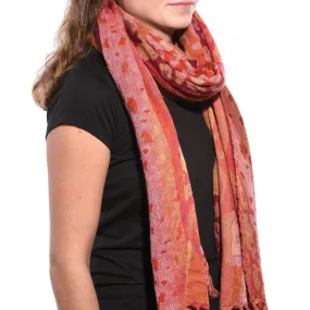Red Jungle Scarf - Merino Wool