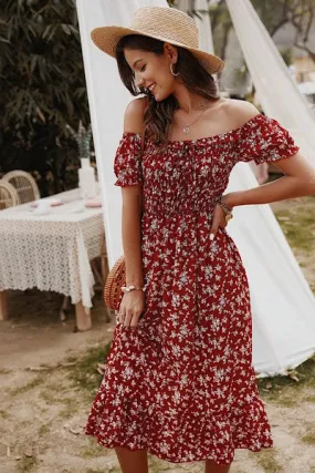 Red Off Shoulder Dress