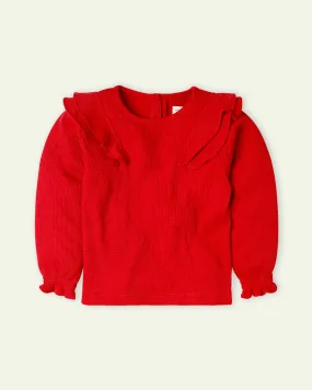 Red Ruffled Top