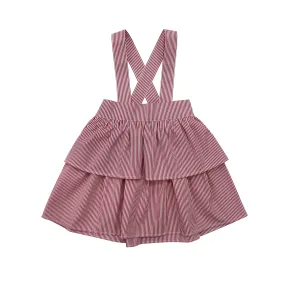 Red Stripe Tiered Skirt