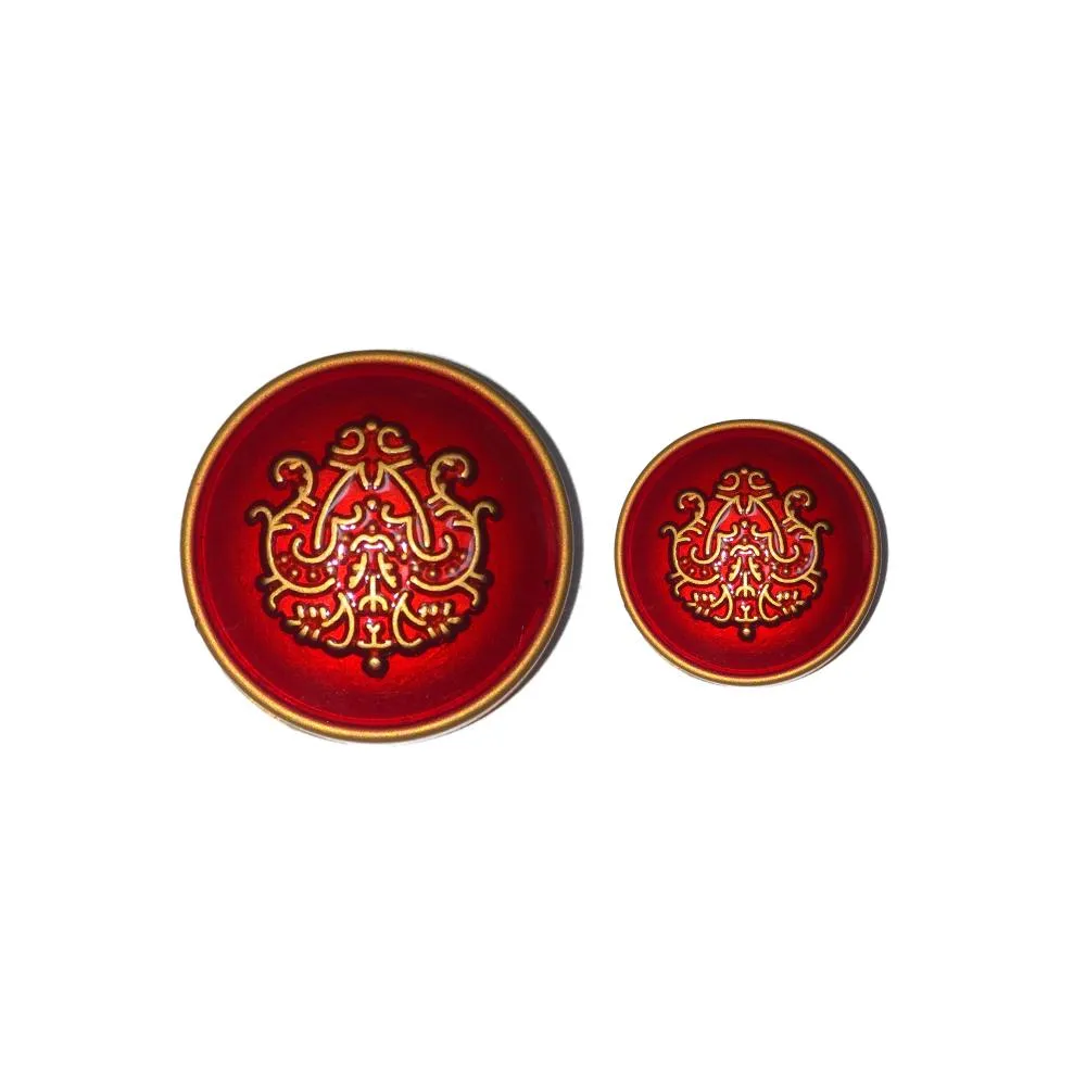 Red Traditional Metal Buttons