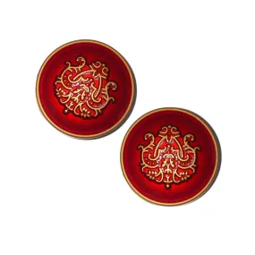 Red Traditional Metal Buttons