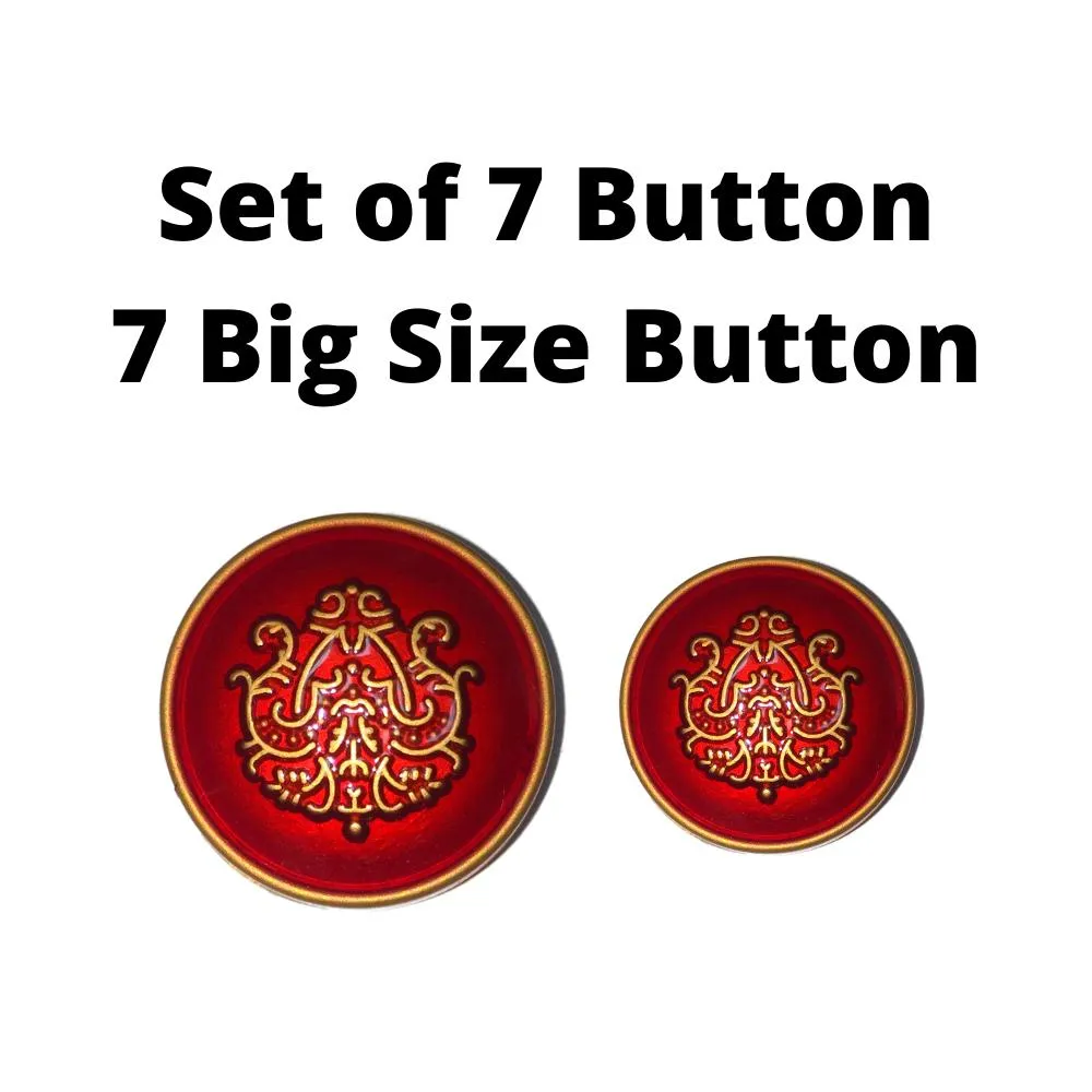Red Traditional Metal Buttons
