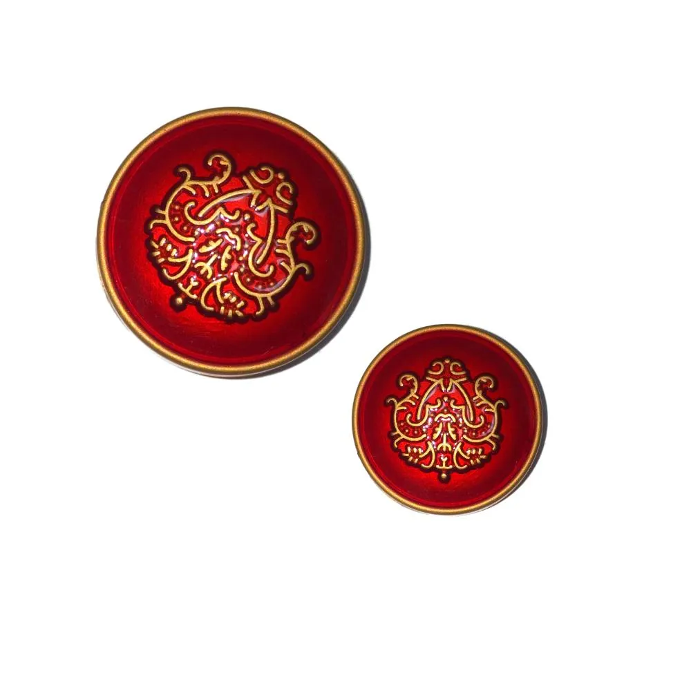 Red Traditional Metal Buttons