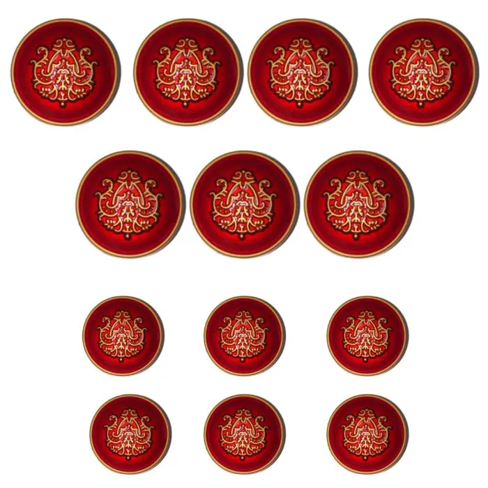 Red Traditional Metal Buttons