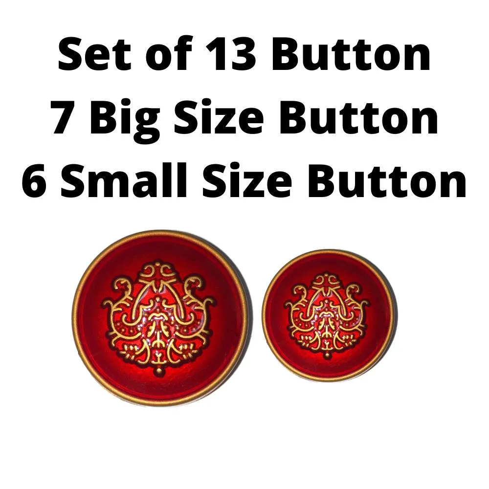 Red Traditional Metal Buttons