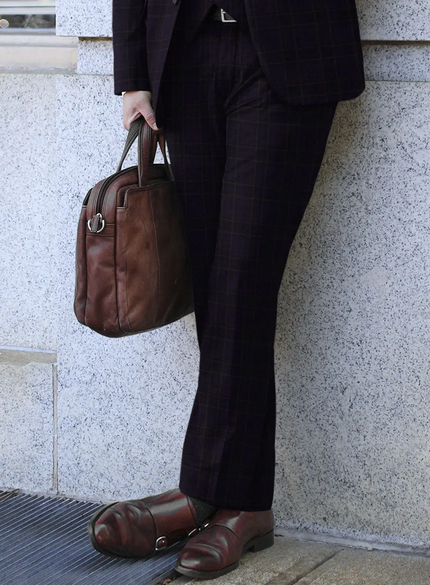 Reda Eralto Purple Checks Wool Pants