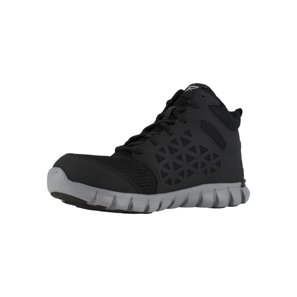 Reebok Sublite Cushion Work Athletic Mid Cut Men's Alloy Toe Rb4141 In Black