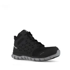 Reebok Sublite Cushion Work Athletic Mid Cut Men's Alloy Toe Rb4141 In Black