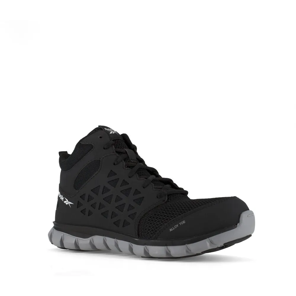 Reebok Sublite Cushion Work Athletic Mid Cut Men's Alloy Toe Rb4141 In Black
