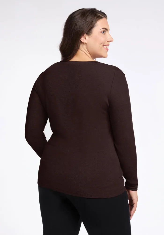 Reese Ribbed Henley • Final Sale Deals! - French Roast