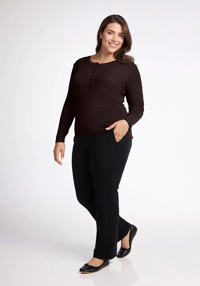Reese Ribbed Henley • Final Sale Deals! - French Roast