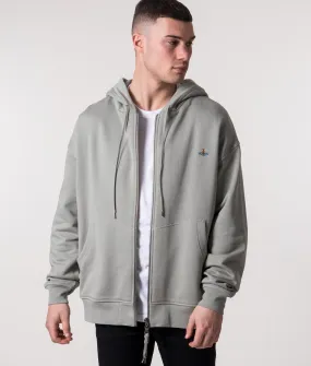 Relaxed Fit Zip Through Rugged Hoodie