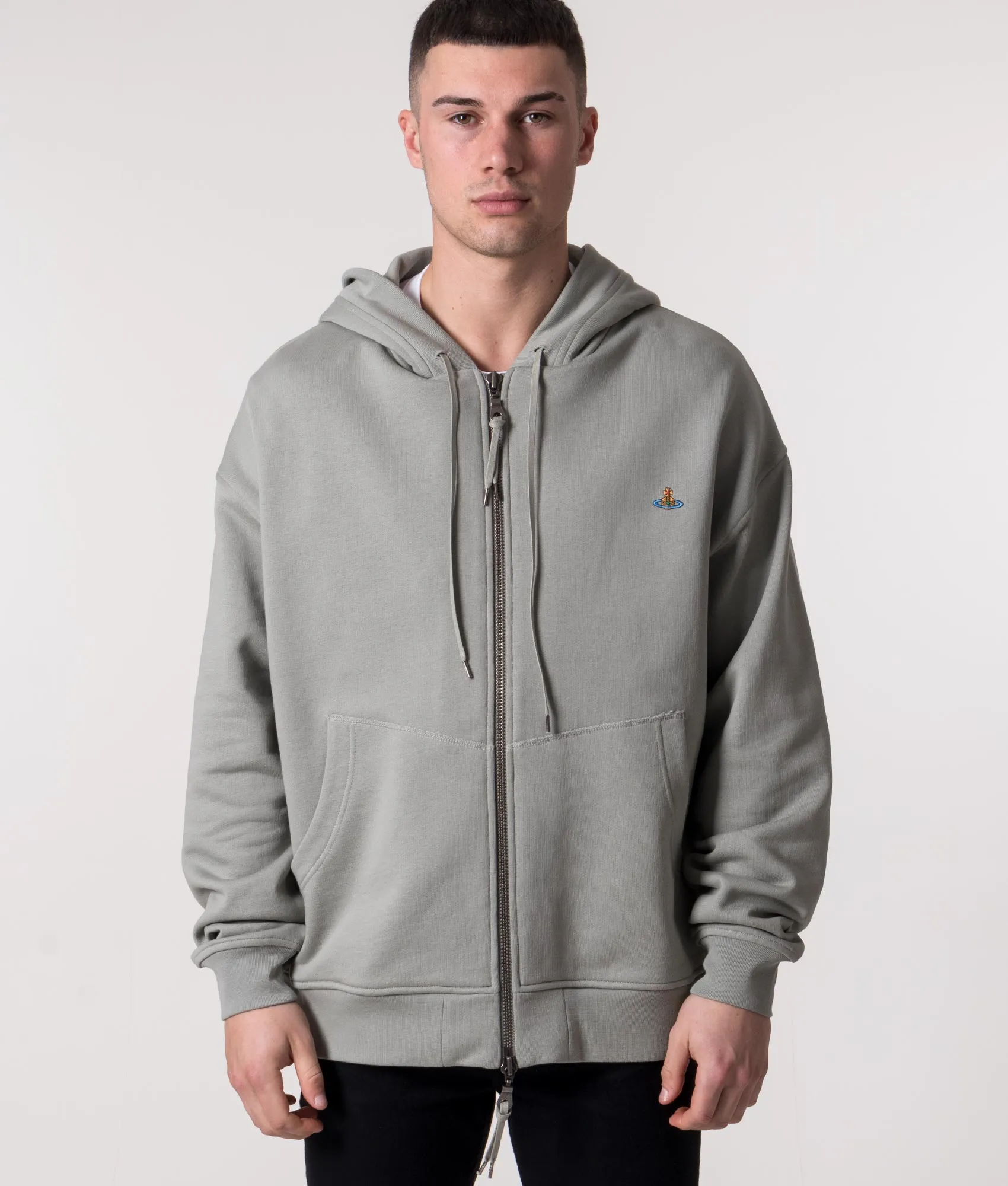 Relaxed Fit Zip Through Rugged Hoodie