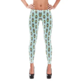 Retro Beetles by Robert Bowen Leggings