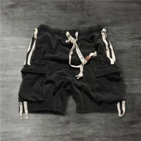 Retro overalls sports shorts