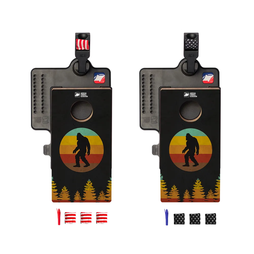 Retro Sasquatch Double Chuck Mini Cornhole Tabletop Game