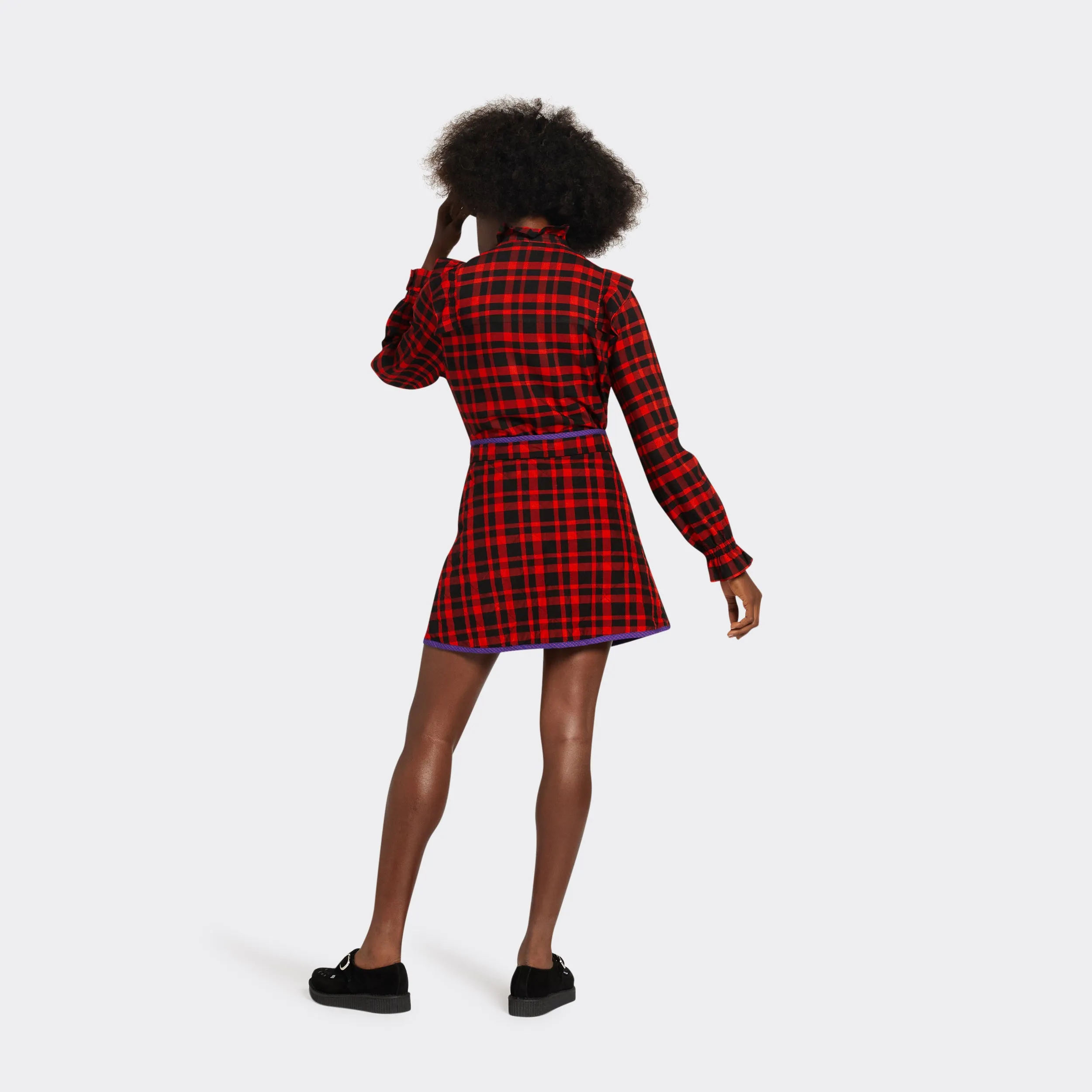 Reversible Quilted Mini Skirt Maasai Red & Black