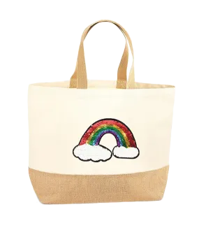 Reversible Sequin Rainbow XL Tote Bag