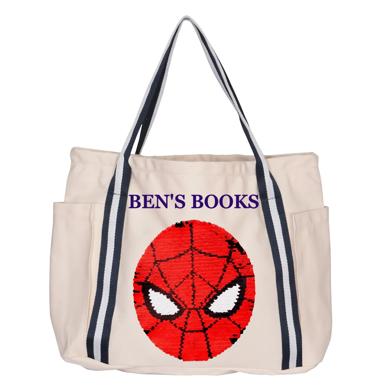 Reversible Sequin Spiderman Luxe Tote Bag
