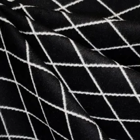 Reversible Tudor Diamond Pane Cashmere Blend Coating Black/Vanilla