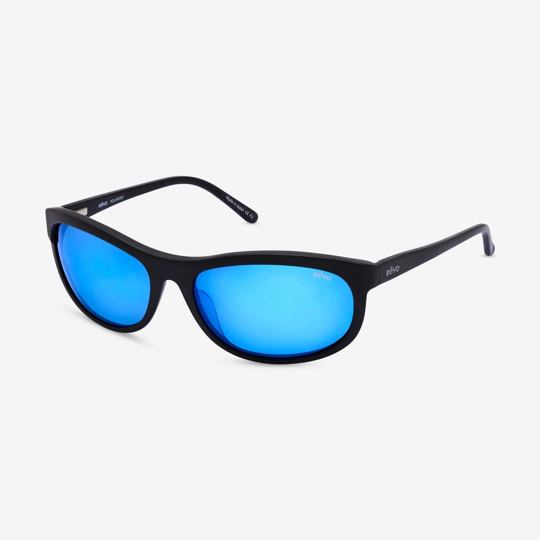 Revo Vintage Men's  Wrap Matte Black & H2O Heritage Blue Wrap 61 mm Sunglasses RE118001H20