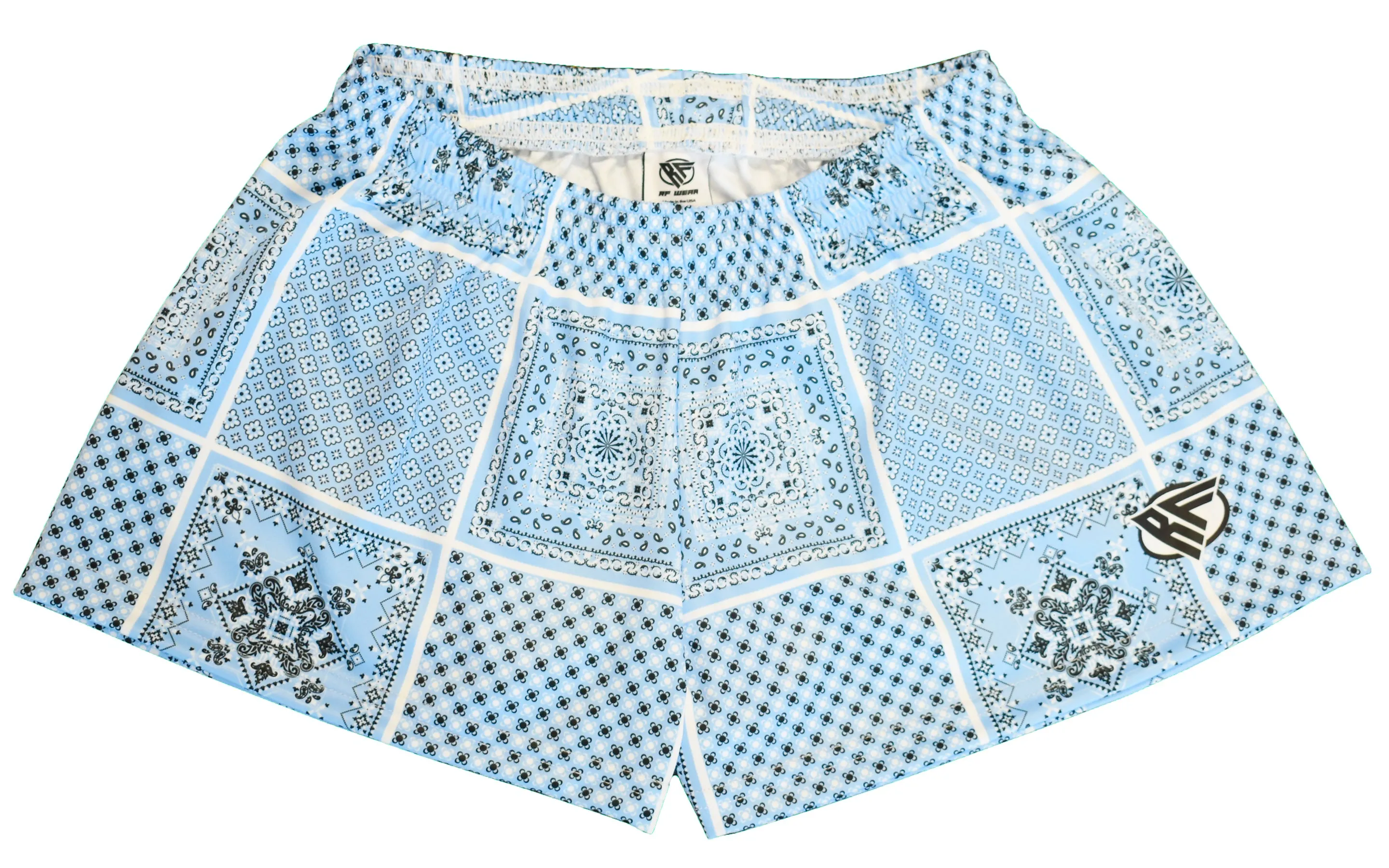 RF Women's Bandana Patchwork Shorts - Sky Blue