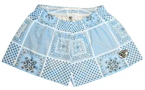 RF Women's Bandana Patchwork Shorts - Sky Blue