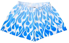 RF Women's Flame Shorts - White/Blue