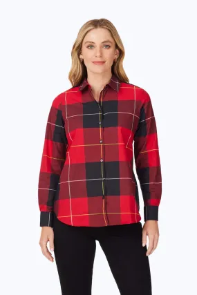 Rhea No Iron Exploded Plaid Shirt