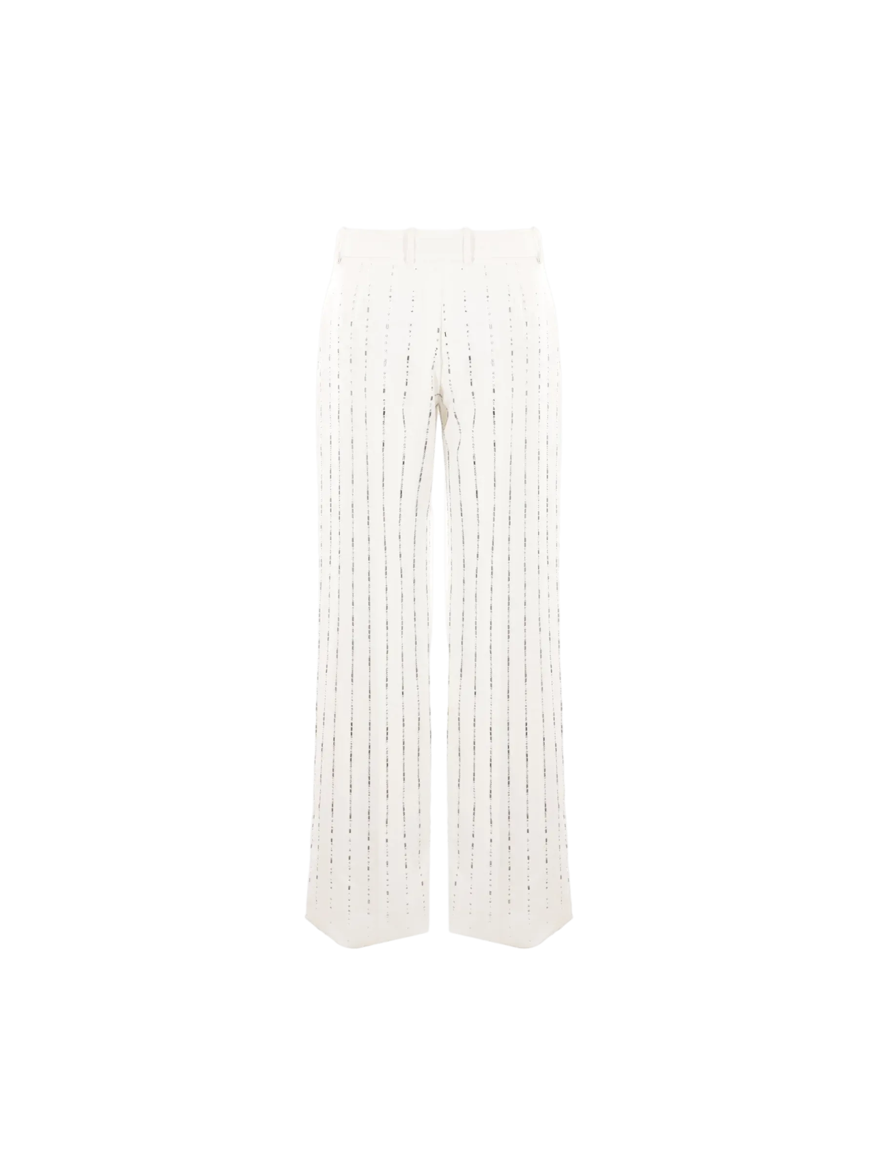 Rhinestone-Embellished Wide-Leg Trousers