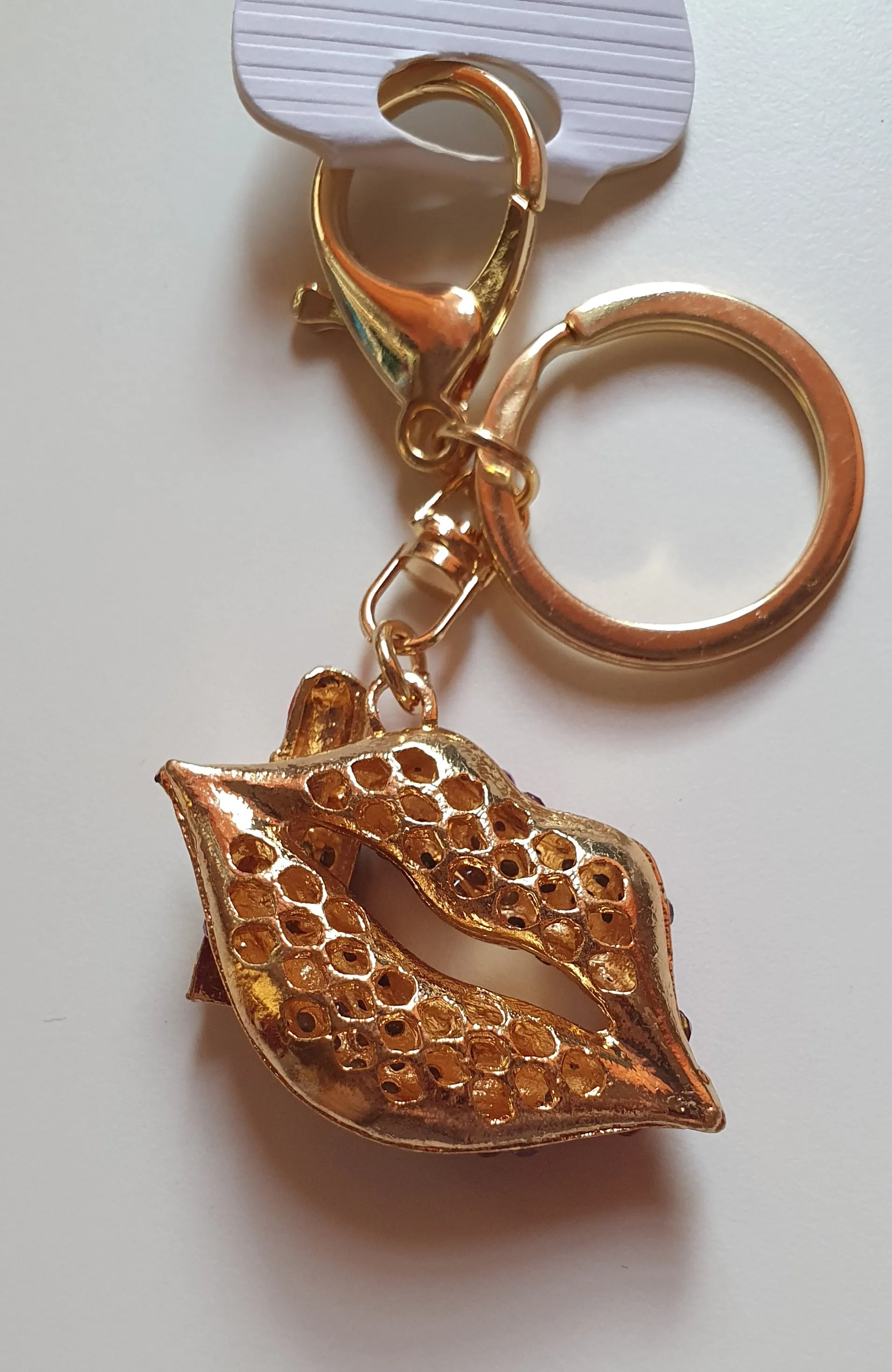 Rhinestone Lips & Lipstick Bag Charm & Keychain