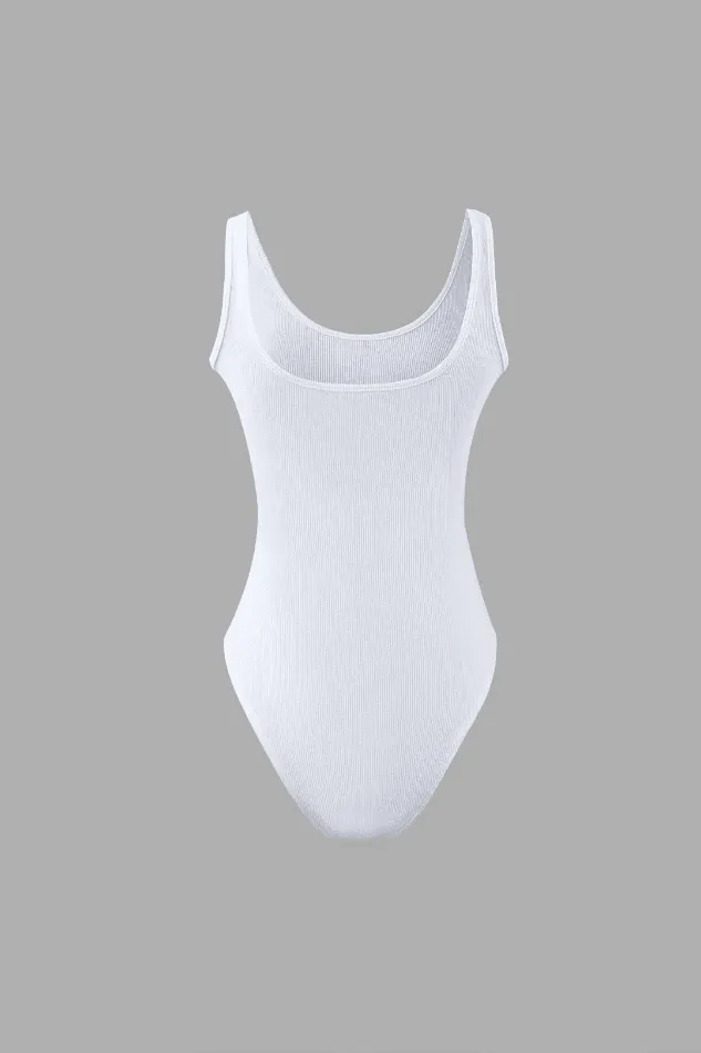 Ribbed Square Neck Bodysuit